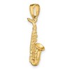 Black Bow Jewelry 14k Yellow Gold 3D Saxophone Pendant - 4 of 4