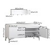 Vynxaria Modern Wall-Mounted Entryway Shelf & Storage Bench Set - White Finish with Hooks and Cushion - 4 of 4