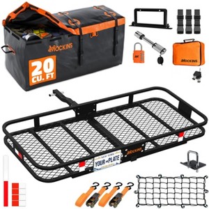 Mockins 60"x20"x6" Trailer Hitch Cargo Rack with 20 Cu.Ft. Cargo Bag and Luggage Carrier Accessories - 1 of 4