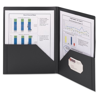 Smead Frame View Poly Two-Pocket Folder 11 x 8 1/2 Clear/Black 5/Pack 87705