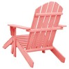 vidaXL Patio Adirondack Chair with Detachable Ottoman, Weather-Resistant Solid Fir Wood Construction, Ergonomic Design, Vibrant Pink - 4 of 4