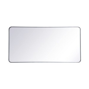 Elegant Lighting Soft corner metal rectangular mirror 30x60 inch in Silver - 1 of 4