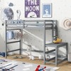 MAYEERTY Twin High Loft Bed with Ladder Labding Platform Gray - 2 of 4