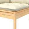 vidaXL Patio Corner Sofa with Cream Cushions Solid Pinewood - 4 of 4