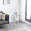 FONTOI Modern Two Tier End Table for Living Room and Bedroom with Tempered Glass Shelves and Elegant Minimalist Design, Clear, 23.62"*20.08"*5.71" - 2 of 4