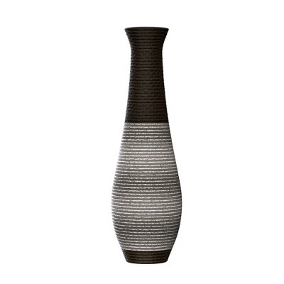 Infurnic Decorative Vases Metal Vases Elegant Two Tone Finish, Accent for Living Room, Bedroom, Entryway Stylish Home, Gray, 11.6"*7"*40.2"