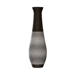 Infurnic Decorative Vases Metal Vases Elegant Two Tone Finish, Accent for Living Room, Bedroom, Entryway Stylish Home, Gray, 11.6"*7"*40.2" - 1 of 4
