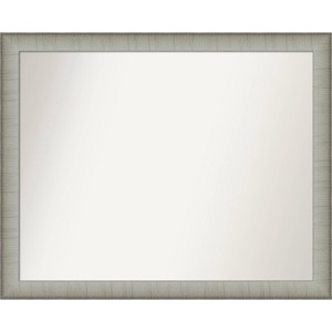 31" x 25" Non-Beveled Wall Mirror Brushed Pewter, Modern Vanity Decor - Amanti Art - 1 of 4