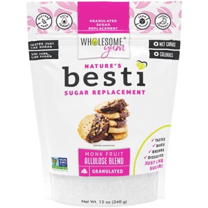 Wholesome Yum Besti Natural Sugar Substitute - Keto Granulated Monk Fruit Sweetener Blend With Allulose (No Erythritol) (12 oz) - 1 of 4
