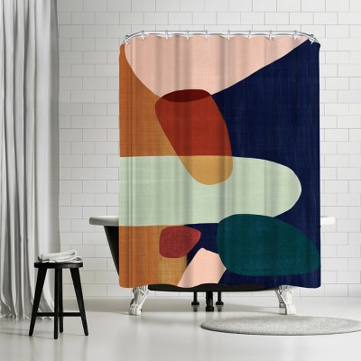 Americanflat Stacking Pebbles I by Pi Creative Art 71" x 74" Shower Curtain