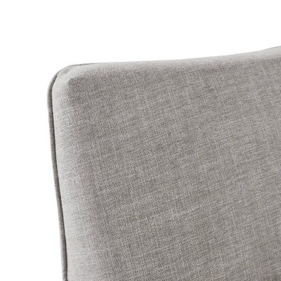 Gray Skirted Swivel Armchair with Lumbar Pillow