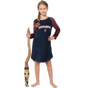 Harry Potter Girls Big Griffyindor Raglan Nightgown Blue - 1 of 4