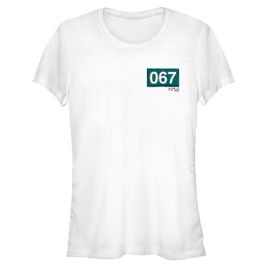 Juniors Womens Squid Game 067 Patch T-Shirt - 1 of 4