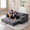 75'' Corduroy Memory Foam 2-in-1 Convertible Folding Loveseat Sofa with No Assembly, Compressed, Floor Lounge - 4 of 4