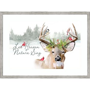 Amanti Art Holiday Deer Collection A by Jennifer Paxton Parker Wood Framed Wall Art Print 25 in. x 19 in. - 1 of 4