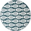 Unique Loom Outdoor Coastal Pesci Fishes Woven Area Rug - 2 of 4