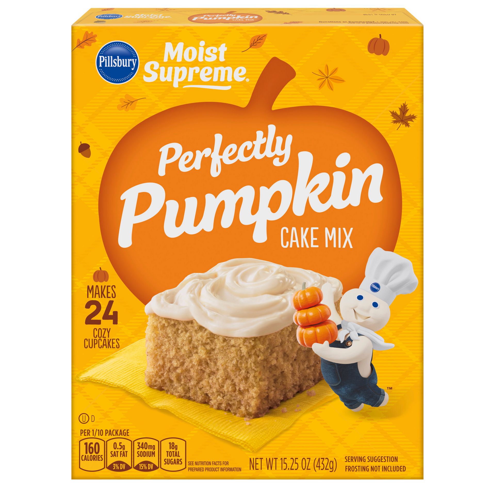 Pillsbury Moist Supreme Perfectly Pumpkin Premium Cake Mix, 15.25oz