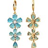 Vuskdtei18K Gold Plated Flower Dangle Earrings for Women, Hypoallergenic Cubic Zirconia Earrings, Elegant Chandelier Drop Earrings - 2 of 4