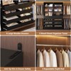 Aheaplus 8-11FT Closet Organizer with Drawers, Walk-in Wardrobe Closet System with 4 Hanging Rods - 3 of 4
