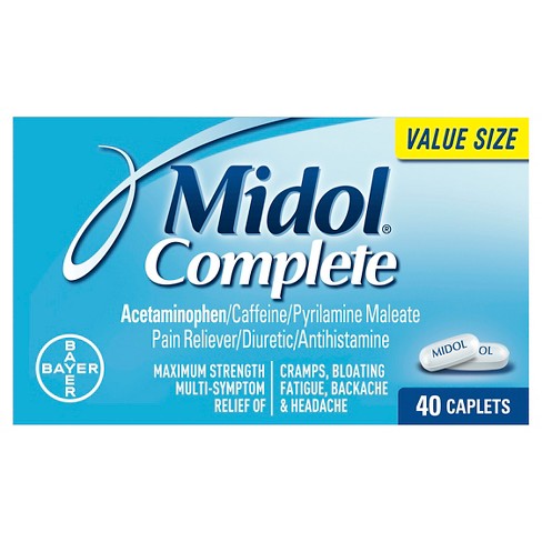 Midol Menstrual Symptom Relief Tablets - Acetaminophen - 40ct : Target