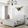 Okak Full Platform Bed Frame Upholstered Bed with Adjustable Height Headboard and USB Charger Music Speaker Star Projector Noise-Free - 2 of 4