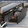 Aheaplus Platform Bed with Hidden Drawers, Storage Headboard, LED Light, and Charge Station - 3 of 4