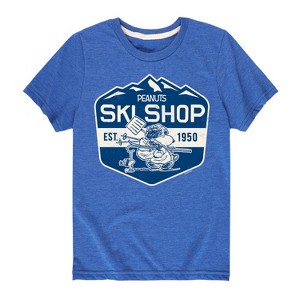 Boys' - Peanuts - Snoopy and Woodstock Ski Shop Short Sleeve Graphic T-Shirt - 1 of 4