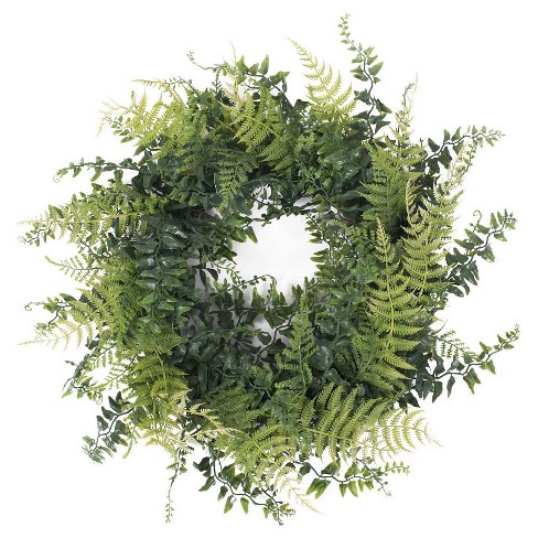 Artificial Buckler Fern Grass Wreath 18 Green Vickerman