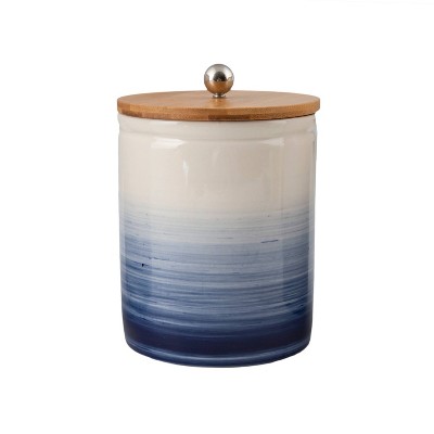 Ceramic Small Ombre Canister with Wood Lid Blue - Thirstystone