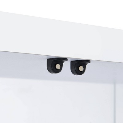 Maxwell Transitional Glam 68'' Transparent Glass Curio Cabinet