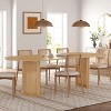 SpassWay 30"H Design Oval Wood Dining Table Kitchen Table Conference Table Gathering Table with Double Pedestal Black/Walnut/Natural Wood - 2 of 4