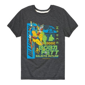 Boys' - Star Wars - Dark Digital Boba Fett Short Sleeve Graphic T-Shirt - 1 of 4