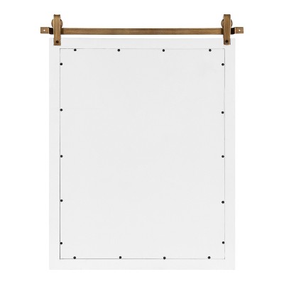 White and Gold Rectangular Wood Framed Wall Mirror