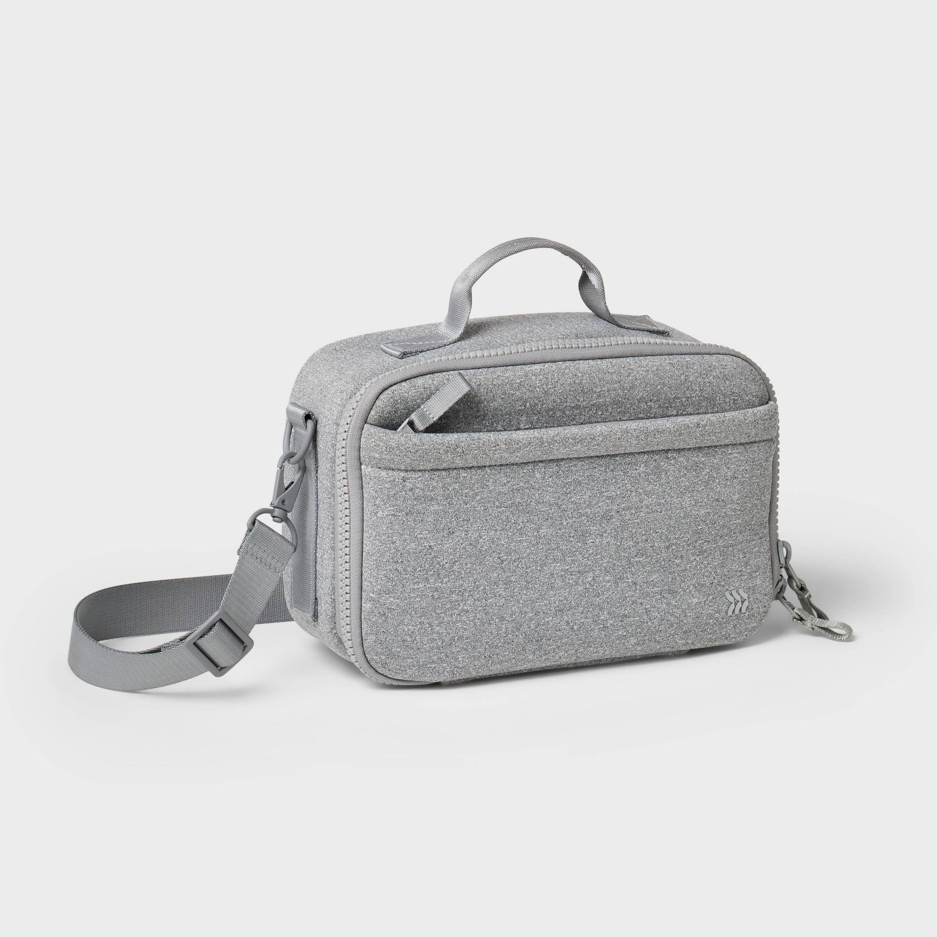 Faux Neoprene Lunch Tote - All In Motion™ Heather Gray: Zipper Closure, Recycled Material