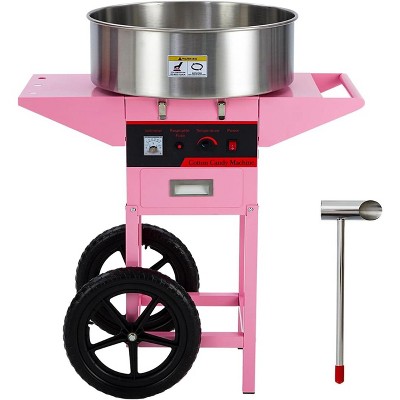 36" Commercial Cotton Candy Machine Electric Sugar Floss Maker 980W with Cart