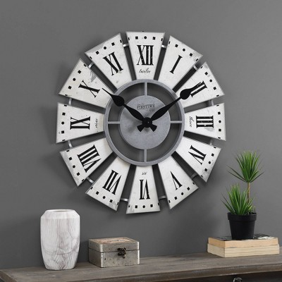 Numeral Farmhouse Windmill Clock White - FirsTime