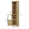 Narrow Bathroom Cabinet, 70"H Tall Slim Storage Cabinet with Glass Door and Open Shelves, Freestanding Storage Cabinets for for Small Spaces - 2 of 4