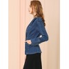 Allegra K Women's Regular Fit Casual Lapel Long Sleeve Denim Pockets Blazer - 4 of 4