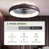 Vipbear Modern Ceiling Fans With Lights Low Profile Enclosed Flush Mount Led Ceiling Fan With Lights Dimmable Reversible Smart Fandelier Ceiling Fan - 2 of 4