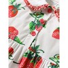 MyKids-USA Summer Pure Cotton Strawberry Pattern Short-sleeved Dress with Peter Pan Collar for Stylish Girls - 3 of 4