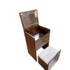 RISOKEYS Compact Makeup Vanity Desk with Flip Mirror & Cushion Stool, Dressing Desk with Glass Shelf and Drawer,(Makeup not Included) - 4 of 4