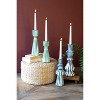 Handcrafted Wooden Candle Holders – Green Finish – 2x Set of 2 by Kalaou - 2 of 3