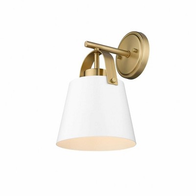 Z-Lite Z-Studio 1 - Light Wall Light in  Matte White/Heritage Brass