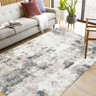 Washable Modern Abstract Area Rug Non Slip Backing Stain Resistant & Low Pile Carpet for Bedroom Living Room Dining Room Bedroom