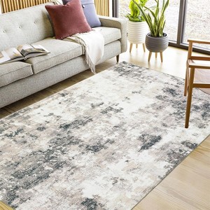 Washable Modern Abstract Area Rug Non Slip Backing Stain Resistant & Low Pile Carpet for Bedroom Living Room Dining Room Bedroom - 1 of 4