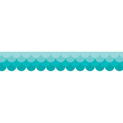 Creative Teaching Press Painted Palette Ombre Turquoise Scallops EZ Border, 48 Feet (Pack of 6)