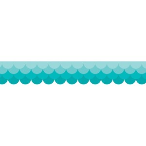 Creative Teaching Press Painted Palette Ombre Turquoise Scallops EZ Border, 48 Feet (Pack of 6) - 1 of 1