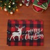 Unique Bargains Christmas Place Mats Linen Red Black White 13"x17.7" 2Pcs - 2 of 4