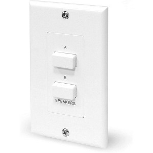 Pyle In-Wall Speaker Selector Switch, 120W Wall Plate Speaker Control for A/B Speakers, Universal Standard Size - White (PVCS2) - 1 of 4