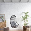 Coolbibila Indoor And Outdoor Rattan Wicker Hanging Chair,Patio Egg Shaped Swing Hanging Chair,No Stand With Tufted Cushions Hanging Chair - 3 of 4